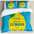 thumbnail image 1 of Tequila Duvet Cover Set Queen Size, Funny Drinking Quote on Lemon with Mexican Themed Icons, 3 Piece Bedding Set with 2 Pillow Shams, Sky Blue Mustard Green and Caramel, by Ambesonne, 1 of 3