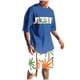 thumbnail image 1 of Blusa de Manga Corta Cuello Redondo Impresión Deportiva Camisa de Ajuste Delgado Poliéster Elástico Cintura Superior para los Hombres, Blusa Casual para el Uso Diario de Verano, 1 of 5