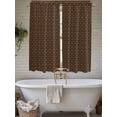 thumbnail image 4 of Dark Brown Rattan Living Room Curtains 2 Panel, Vintage Abstract Wicker Texture Cafe Window Treatment, Extra Long Farmhouse Bedroom Bathroom Kitchen Curtains Drapes 104"x72", 4 of 6
