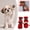 Red, variant on Todaioua Dog Shoes for Winter, Dog Boots & Paw Protectors, Fleece Warm Snow Booties for Puppy with Reflective Strip Anti-Slip Rubber Sole for Small Medium Size Dogs