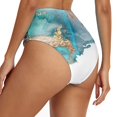thumbnail image 4 of ASFGIMUJ Women High Waisted Bikini Bottom Retro Ruched Swim Short Shirred Tankinis Brief Swimming Trunks, 4 of 5