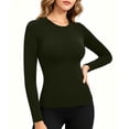thumbnail image 3 of ClodeEU Women's Crew Neck Long Sleeve Thermal Top, Light Fleece Slim Fit Warm Lining Base Layer Top ,Women's S-XXL, 3 of 7
