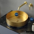 thumbnail image 6 of Karran Usa CCV300G Cinox 15-3/4" Circular Stainless Steel Vessel Bathroom Sink - Gold /, 6 of 7