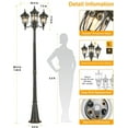 thumbnail image 4 of VIANIS Outdoor Post Lights,Lamp Posts Outdoor Lighting Lantern, 3-Head Oil Rubbed Bronze Waterproof Street Light Sconce, Vintage Light Posts for Outside with Seed Glass, 4 of 7