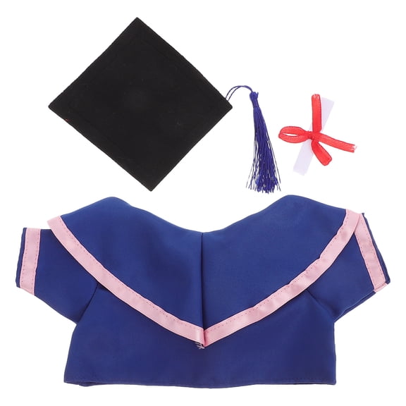 Soimiss Graduation Season Graduation Gown Outfit for Dolls Pink Cloth 1 Set 3 Pcs