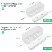 Binazon Cable Management Box, Cord Organizer Box for Table, Hide Power Strips & Cords 2-Pack