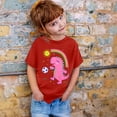 thumbnail image 3 of Kiijoy Toddler Girls T Shirt Cute Cartoon Dinosaur Print Short Sleeve T-Shirt for Children, 3 of 3