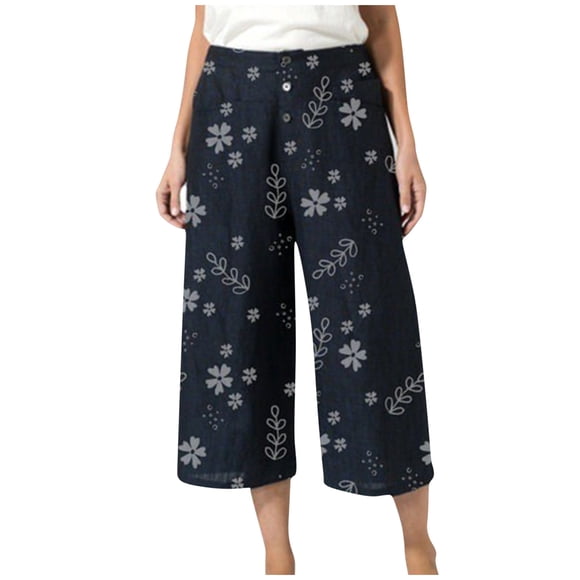 Pantalones Cortos Rectos de Cintura Alta Con Estampado Floral Informal de Verano Para Mujer Odeerbi  ODB-6