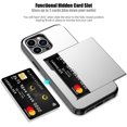 thumbnail image 4 of KOMI for iPhone 12 Pro Max Case with Card Holder Heavy Duty Protective Dual Layer Shockproof Hidden Card Slot Slim Wallet Case for iPhone 12 Pro Max for Men&Women (Black), 4 of 5