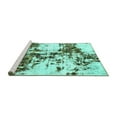 thumbnail image 2 of Ahgly Company Machine Washable Indoor Rectangle Abstract Turquoise Blue Modern Area Rugs, 7' x 10', 2 of 4