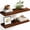 Espresso - Flat Edge, variant on Floating Shelves for Wall Rustic Farmhouse 24 Inch Floating Shelf Bathroom Wooden Shelves for Wall Mounted Live Edge Pine Shelf with Unique Natural Grain for Living Room Bedroom Kitchen (White)