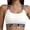 White, variant on hoksml Women's Crisscross Back Sports Bra, LOVE Letter Print Light Support Ribbed Workout Bra
