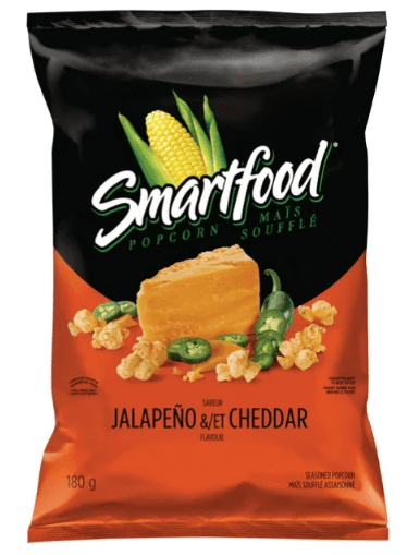 Smartfood Jalapeno & Cheddar Flavor Seasoned Popcorn, 180g (4 Pack)