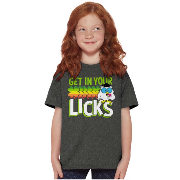 St Paddys Get In Your Licks Candy Owl Crewneck T Shirts Boy Girl Teen Brisco Brands XS