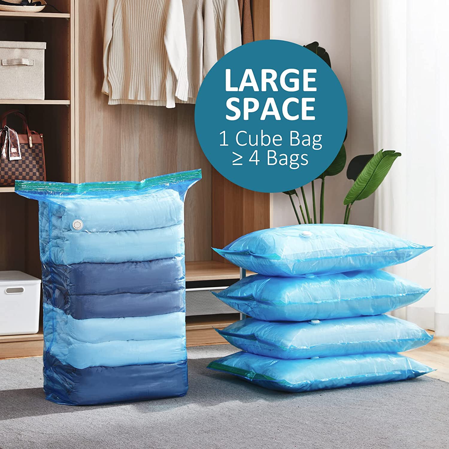 Home Basics Jumbo Space-Saving Air-Tight Plastic Vacuum Storage Bag, Clear  | The Home Depot Canada