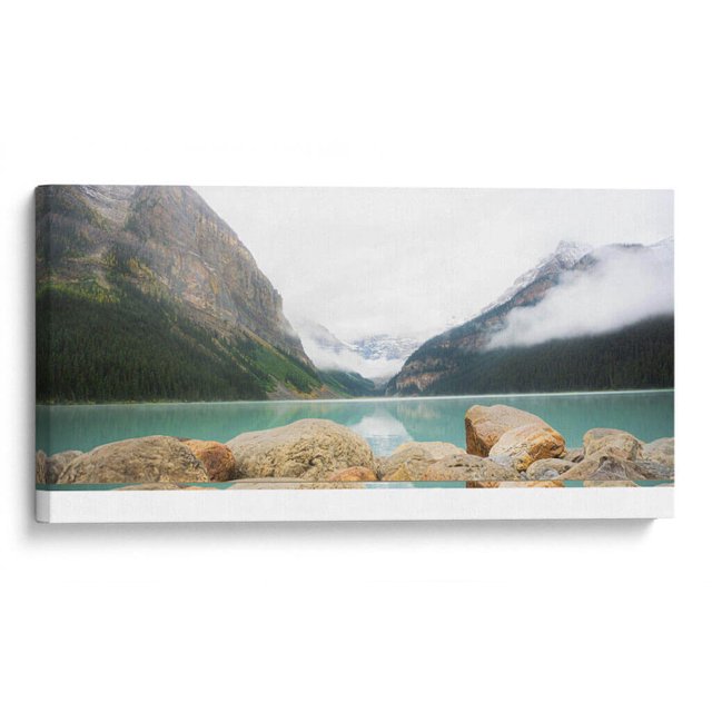 Cuadro decorativo - Lac et Rochers, Rev 120x60 Canvas Lab Botánica, Paisajes, Naturaleza, Animales y naturaleza, Árboles, Bosques,