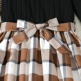 thumbnail image 4 of Odeerbi 6-13 Years Kids Girls Plaid Cotton Long Sleeve Dress Solid Color Round Neck Twofer Dress Kids Girls Clothes, 4 of 5