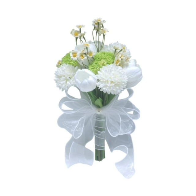 Ramo de novia para dama de honor, ramo de novia, ramo de novia romántico, hecho a mano blanco