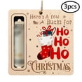 thumbnail image 2 of Wooden Christmas Money Holder Ornament Set of 3, Hanging Tree Decor Cash Gift Envelope for Kids Holiday Party, Natural Wood Reusable, 2 of 7