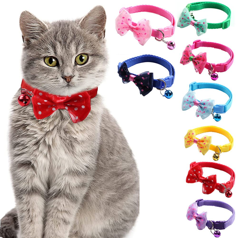 Various Dog Cat Pet Cute Bow Tie Puppy Kitten Necktie Collar Bell Pearl Necklace 