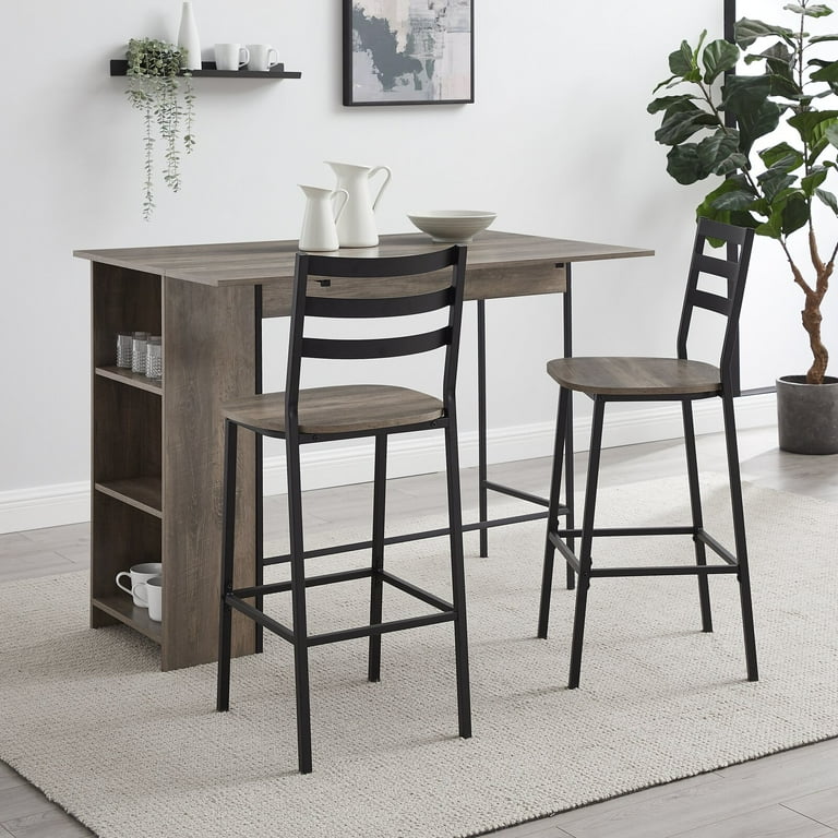 Garcia Counter Height Drop Leaf Dining Set Table Base Color Dark Walnut Color Dark Walnut Assembly Required
