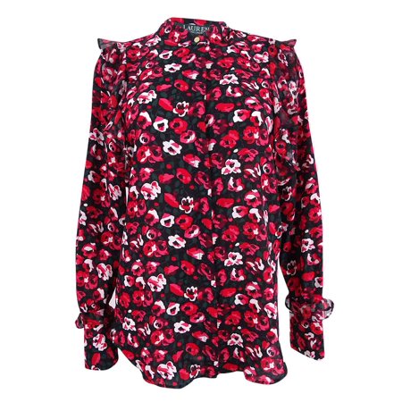 - Ralph Lauren Women's Ruffled Floral-Print Georgette Top