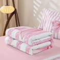 thumbnail image 5 of Homewish Pink Bows Zipper Full Size Comforter Sets with Fitted Sheet and 2 Pillowcases For Girls,Dreamy Princess Bowknot Minimalist Geometric Lines Zipper Bedding Set,Reversible,4-Piece, 5 of 7