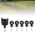 thumbnail image 1 of Electric Fence  Insulator, Self Tapping Weathproof 50pcs Galvanized Steel PP Fence  Post Wood Post Insulator  for Farm, 1 of 8