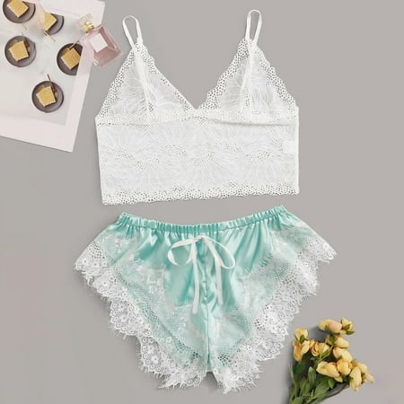 

New Lace Lingerie Silk Underwear Sleepwear Underwear Pajamas Satin Intimates