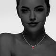 thumbnail image 4 of X & O Women's Fine Silver Plated Siam Crystal Pendant Necklace, 4 of 7