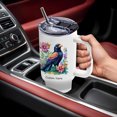 thumbnail image 5 of Custom Name 40oz Crow Tumbler with Handle & Straw - Stainless Steel Travel Cup for Girls, Women - Unique Bird Lover Gift for Holiday, Christmas or Birthday Present, 5 of 6