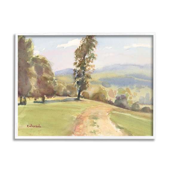 Stupell Industries Downhill Rural Country Landscape Impressionist Foliage Painting,20 x 16, Design by Stephen Calcasola