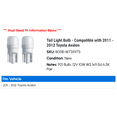 thumbnail image 2 of Tail Light Bulb - Compatible with 2011 - 2012 Toyota Avalon, 2 of 2