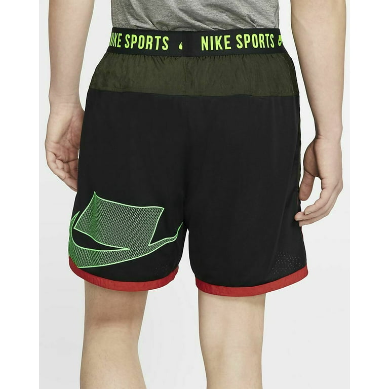 Nike Dri Fit Sport Clash Black Sequoia Habanero Red Loose Fit