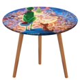 thumbnail image 1 of El Grinch-theme Fitted Round Tablecloths Elastic Edged Table Covers Waterproof Table Cloth for Kitchen Holiday Party Tables Decor 150cm, 1 of 6