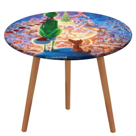 El Grinch-theme Fitted Round Tablecloths Elastic Edged Table Covers Waterproof Table Cloth for Kitchen Holiday Party Tables Decor 150cm