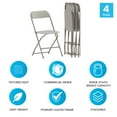 thumbnail image 5 of Emma + Oliver Folding Chair - Beige Plastic - 4 Pack 650LB Weight Capacity - Event Chair, 5 of 15