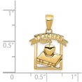 thumbnail image 2 of 14k Yellow Gold Not engraveable Polished Teacher Frame Pendant Necklace 21x17mm Pendant for Women, 2 of 2