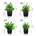 thumbnail image 2 of Tripumer 4pack Small Artificial Green Plants Fake Plants Simulation Eucalyptus Potted Plants with Black Flower Pots for Home Office Bedroom Bathroom Living Room Decoration, 2 of 9