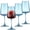 Blue, variant on 18oz Clear Ribbed Wine Glasses Set of 4, Vintage Crystal Wine Glasses with Long Stem & Thin Rim, Perfect for Weddings & Dinners