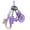 Purple, variant on Gym Keychain Set, Sport Themed Barbell Dumbbell and Water Bottle Charms, Fitness Enthusiast Gift, Workout Backpack Accessory