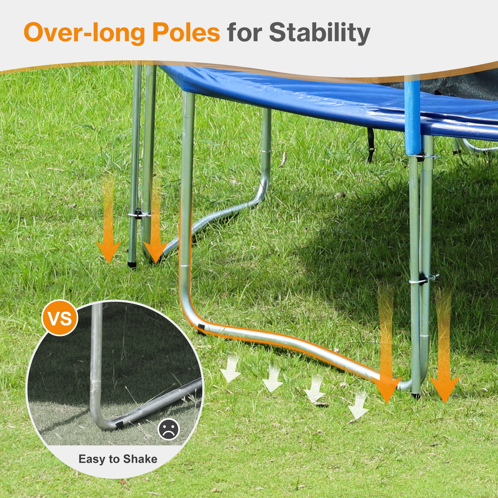 Aoodor 15FT Outdoor Trampoline, Recreational Trampoline with Enclosure Inner-Safety Net and Ladder for Kids