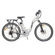 Angle View: X-Treme Scooters Trail Climber Elite 300 Watt, 24 Volt 10 Amp Lithium Powered Electric Mountain Bicycle, Silver