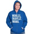 thumbnail image 3 of Worlds Okayest Mama Mothers Day Mom Zip Hoodie Sweatshirt Women Brisco Brands S, 3 of 5