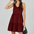thumbnail image 5 of Summer Dresses for Women Casual Round-Neck Sleeveless High Waist Mini Sundresses, 5 of 9