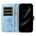 thumbnail image 4 of TECH CIRCLE Embossed Dandelion Series Flip Wallet Phone Case for iPhone 17 Pro (6.3", 2025) with Wrist Strap, Slim Fits and Lightweight, PU Leather Protective Folio Fold Stand Case, Skyblue, 4 of 7