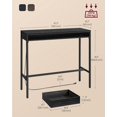 thumbnail image 4 of Bar Table, Bar Height Pub Table, Storage Kitchen Dining Table with Power Outlets and Movable Non-Woven Fabric Drawer, Hooks, Long High Top Table, 15.7 x 47.2 x 41.2 Inches, Ebony Black, 4 of 7