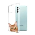 thumbnail image 2 of WIRESTER Transparent Soft Gel TPU Clear Case Slim Protective Cover for Samsung Galaxy A03S 4G LTE (Not 5G) 6.5" 2021, Animal Orange Tabby Kitten Cat, 2 of 3