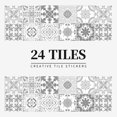 thumbnail image 1 of CHAO 24 piezas Azulejos de flores autoadhesivos 15*15cm-Gris, Biblioteca de baño de cocina Impermeable y resistente al aceite, Papel adhesivo de PVC, Adhesivo de pared retro, extraíble, 1 of 3