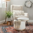 thumbnail image 2 of Linon Primrose Storage Ottoman Stool, Natural Finish with White Faux Leather, 2 of 8